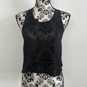 Zella Black Mesh Tank Top small